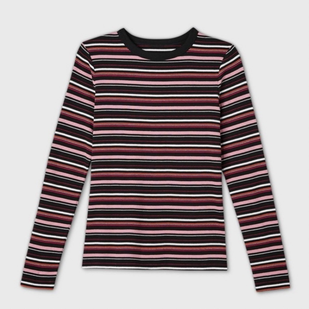a New Day Triped Long Leeve Fitted T-hirt